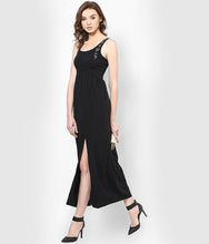 Black Casual Slit Dress