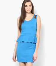 Blue Casual Peplum Dress