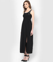 Black Casual Slit Dress