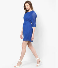 Blue Casual Skater Dress